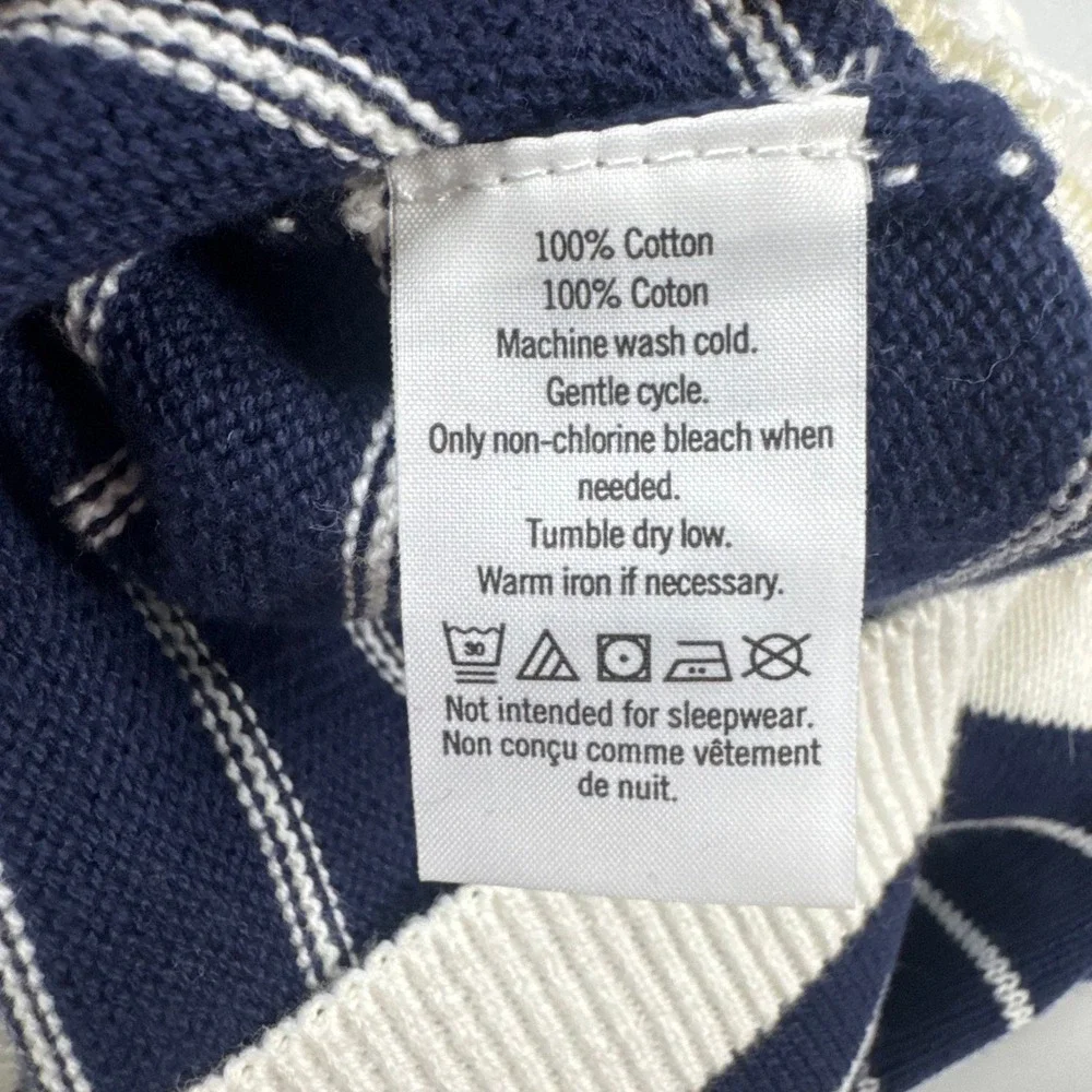 Janie and‎ Jack Sweater Kids 6-12 Months Navy Blue White Striped Button Nautical